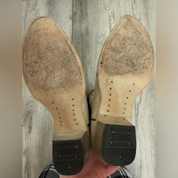 Corral Teen’s white glittered inlay snip toe cowboy boot - Picture 7 of 8